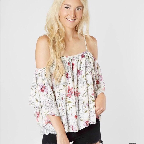 Billabong Tops - NEW Billabong Cold Shoulder Floral Blouse